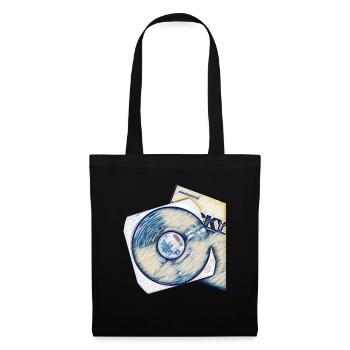 Disque vinyle avec pochette - Sac en tissu - noir - Devant