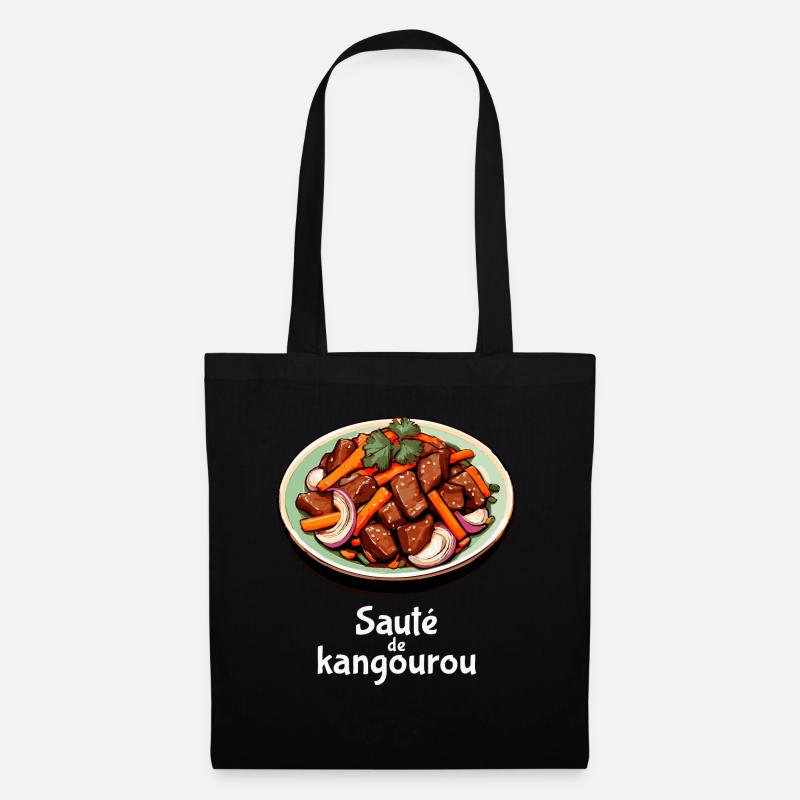Kangaroo Stir-Fry - Plain Text - Tote Bag - black
