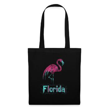 Florida Flamingo neon - Stoffbeutel - Schwarz - Vorne