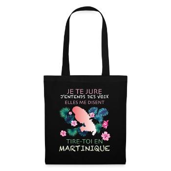 martinique Cadeau drôle pour femme - Sac en tissu - noir - Devant