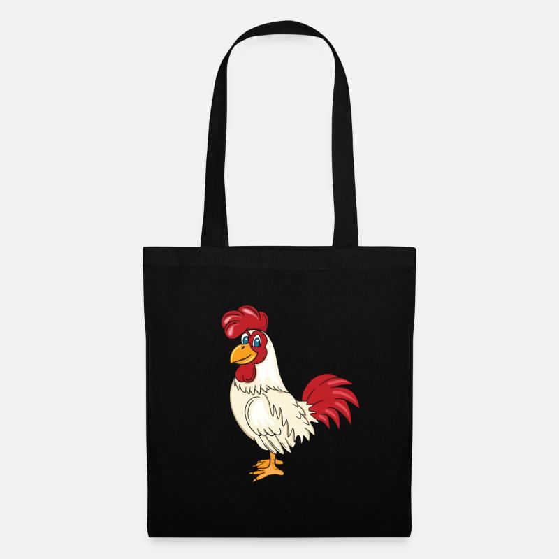 Lustiges Huhn - Funny Chicken - Stoffbeutel - Schwarz