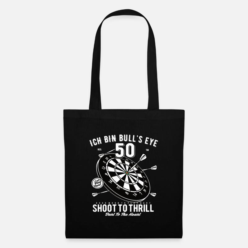 50. Geburtstag Dart - Stoffbeutel - Schwarz