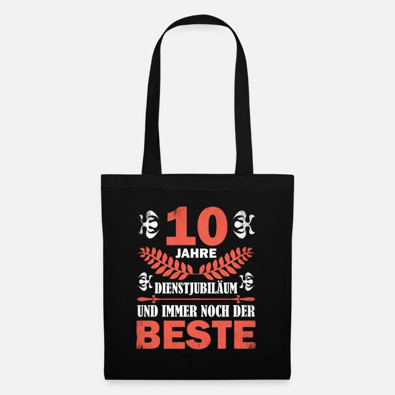 10 Jahre Dienstjubiläum - Stoffbeutel - Schwarz