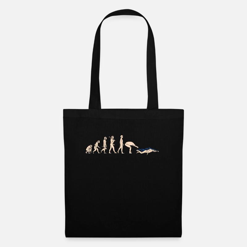 Evolution Swim from monkey to swimmer - Tote Bag - black