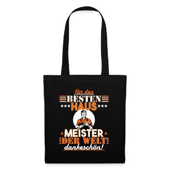 Hausmeister Geschenk für Weihnachten & Geburtstag - Stoffbeutel - Schwarz - Vorne