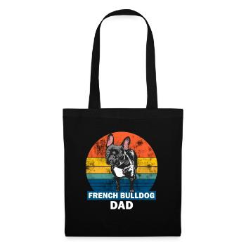 French Bulldog Dad Retro Grunge - Tote Bag - black - Front
