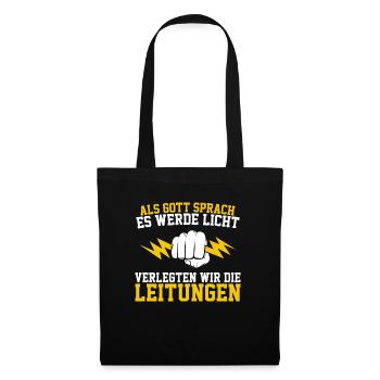 Männer Elektriker Baustelle Elektroniker Lustiger - Stoffbeutel - Schwarz - Vorne