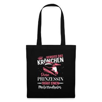 motorrad Fahrerin Motorbike Spruch Frauen Damen - Stoffbeutel - Schwarz - Vorne