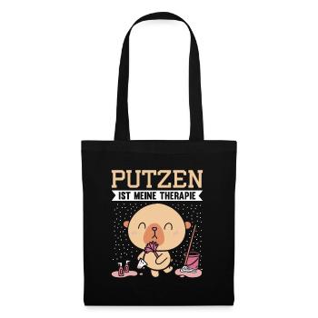 PUTZEN IST MEINE THERAPIE - Stoffbeutel - Schwarz - Vorne