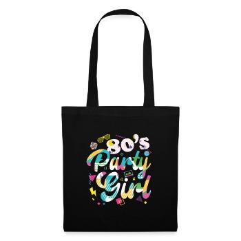 80s 80er Party Outfit Kostüm 80's Party Girl - Stoffbeutel - Schwarz - Vorne