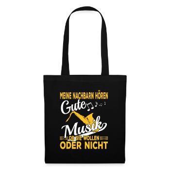 Saxophone Musiker - Stoffbeutel - Schwarz - Vorne