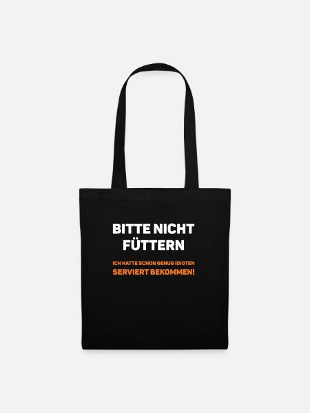 Bitte nicht füttern - Stoffbeutel - Schwarz