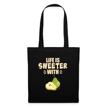 Life Is Sweeter With Pear - Tote Bag - black - Front