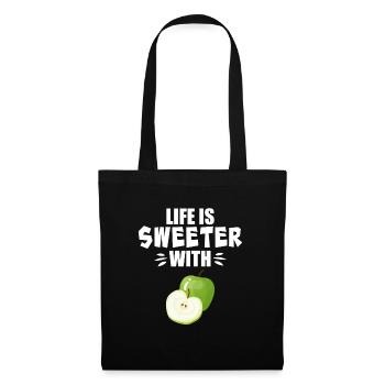 Life Is Sweeter With Apple - Tote Bag - black - Front