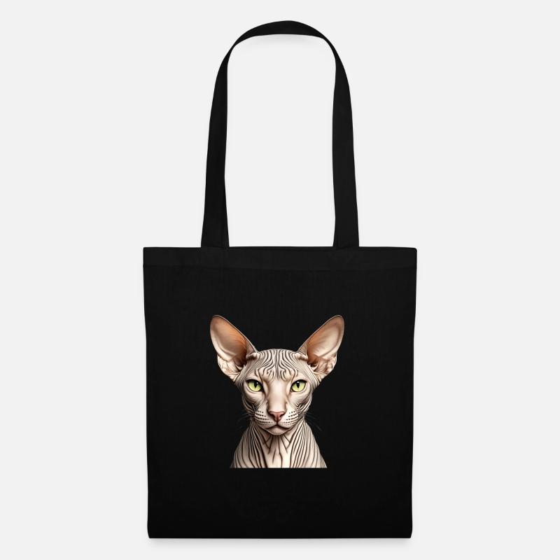 Chat Sphynx - Sac en tissu - noir