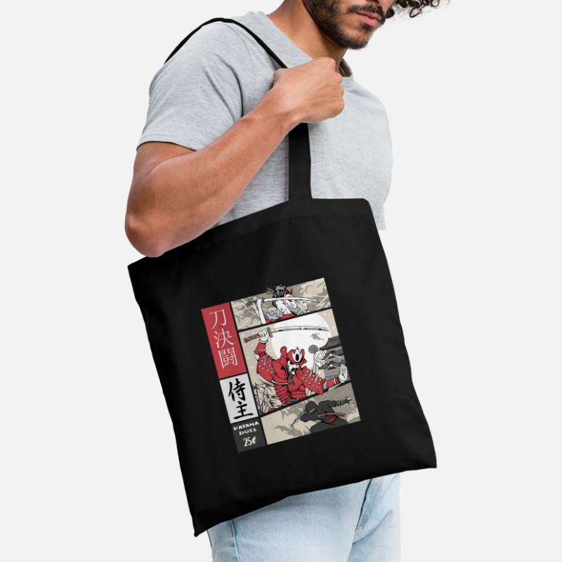 samouraï vs ninja Katana vs épée sur Comic Style Sac en tissu
