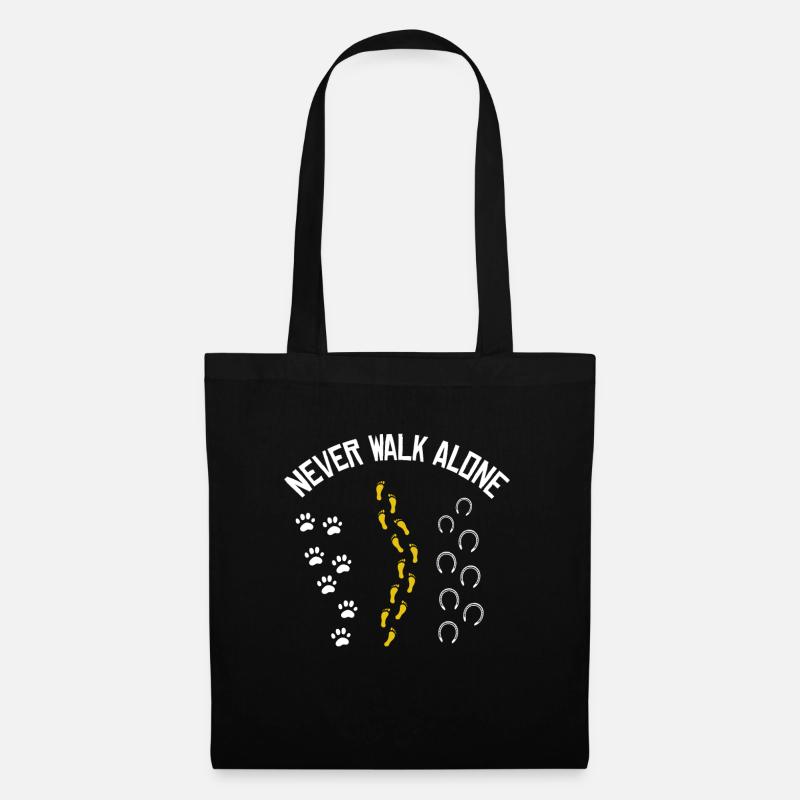 Never walk alone Pferd Katze Cat Geschenkidee - Stoffbeutel - Schwarz
