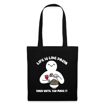 Life is like pasta, hard until you make it - Tote Bag - black - Front