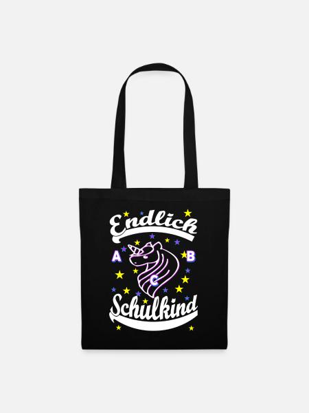 Endlich Schulkind Einschulung - Stoffbeutel - Schwarz