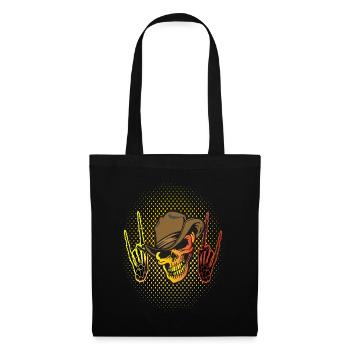 Tête de mort Les mains squelettiques - Sac en tissu - noir - Devant