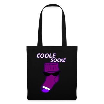 Coole Socke witzig Geschenk Idee - Stoffbeutel - Schwarz - Vorne