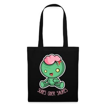 Creepy Halloween Doll - Des bonbons ou un sort - Sac en tissu - noir - Devant