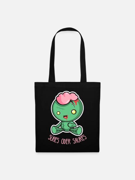 Creepy Halloween Doll - Des bonbons ou un sort - Sac en tissu - noir