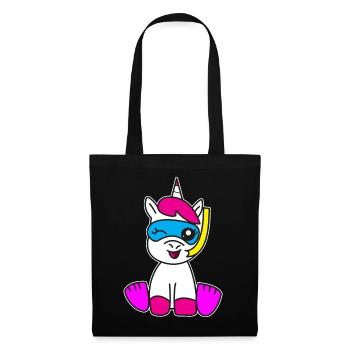 Licorne en cadeau de plongée tuba - Sac en tissu - noir - Devant