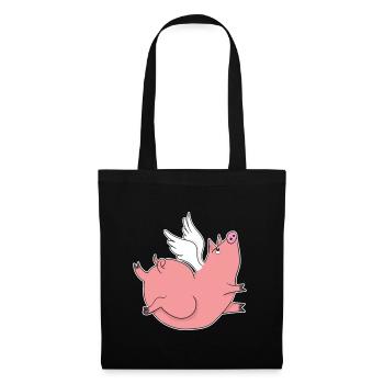 The pig piggy with wings gift idea - Tote Bag - black - Front