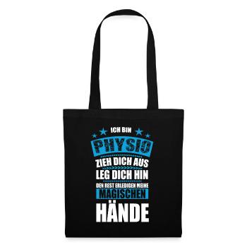 Physio Physiotherapeut Physiotherapie Geschenk - Stoffbeutel - Schwarz - Vorne