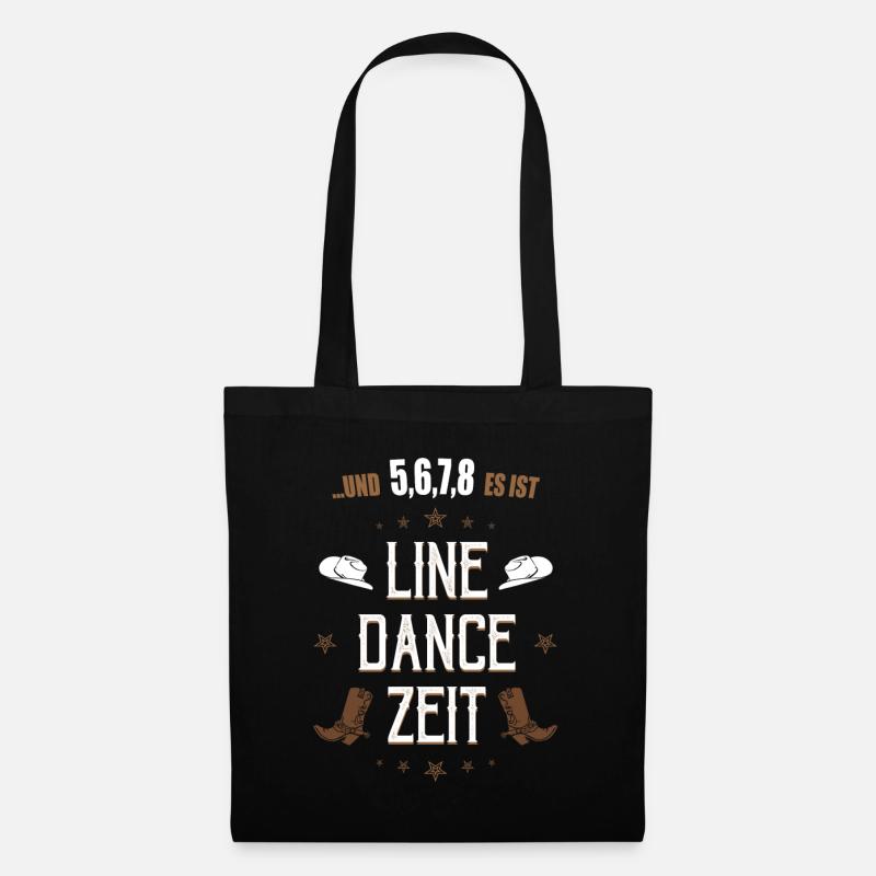 Linedance Line Dance tanzen Western Geschenk - Stoffbeutel - Schwarz