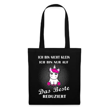 Einhorn auf das beste reduziert cooler Spruch - Stoffbeutel - Schwarz - Vorne