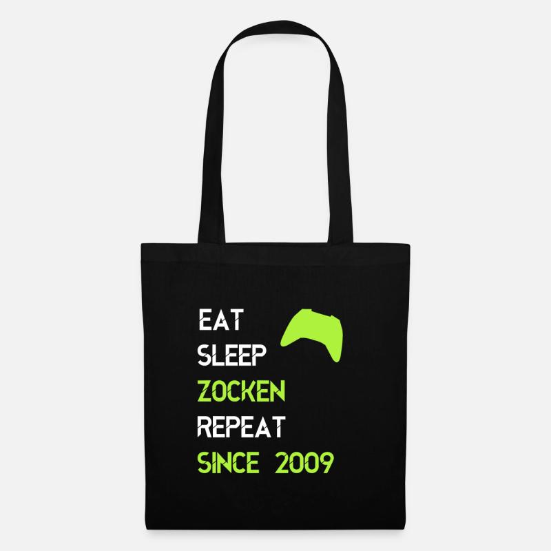 Eat Sleep Zocken Repeat seit 2009 - Stoffbeutel - Schwarz