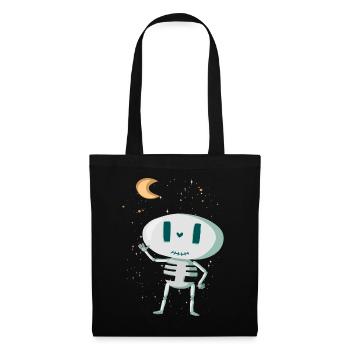 Cute skeleton with moon and stars Halloween - Tote Bag - black - Front