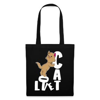 Chat mignon avec amour - Sac en tissu - noir - Devant