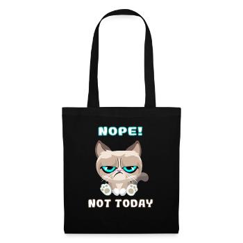 Grumpy Cat, Dackelkatze, Nope, Not Today - Stoffbeutel - Schwarz - Vorne