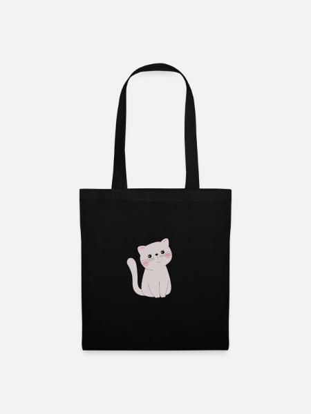 Süße Katze - Stoffbeutel - Schwarz