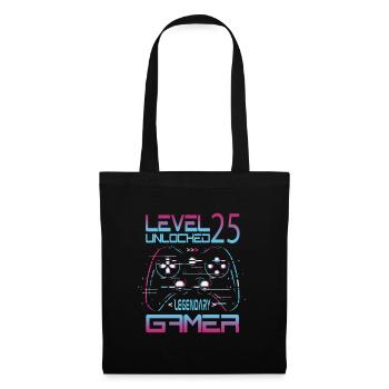 25th Birthday Level 25 Complete Retro Gamer - Tote Bag - black - Front
