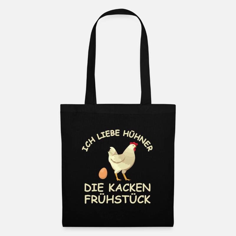 Ich Liebe Hühner - Stoffbeutel - Schwarz