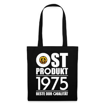 OSTPRODUKT 1975 DDR OSSI 51. GEBURTSTAG - Stoffbeutel - Schwarz - Vorne
