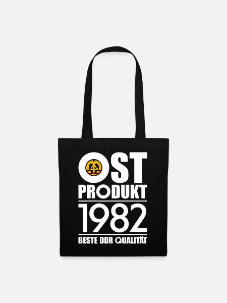OSTPRODUKT 1982 DDR OSSI 44. GEBURTSTAG - Stoffbeutel - Schwarz
