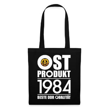 OSTPRODUKT 1984 DDR OSSI 42. GEBURTSTAG - Stoffbeutel - Schwarz - Vorne