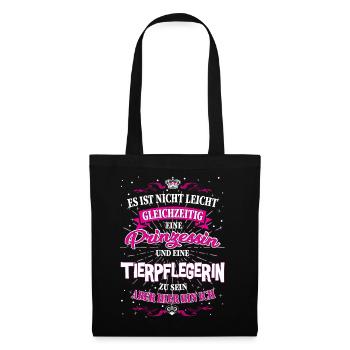 Tierpflegerin und Prinzessin T-Shirt - Stoffbeutel - Schwarz - Vorne