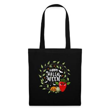 Joyeux Halloween fraise blanc - Sac en tissu - noir - Devant