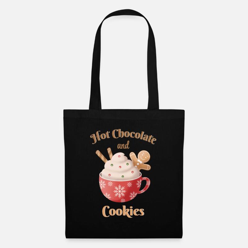 Hot Chocolate and Gingerbread Cookies - Stoffbeutel - Schwarz