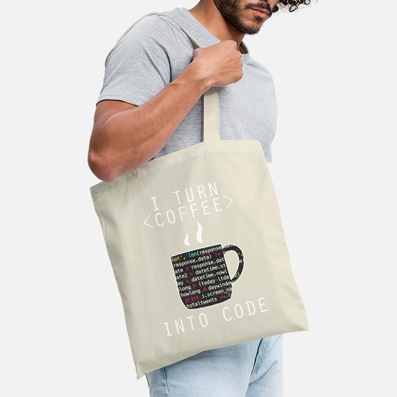 I Turn Coffee Into Code Programmer Encoder Tote Bag