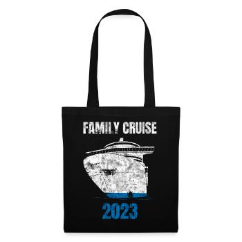 Family Cruise 2023 Urlaub Familien Kreuzfahrt - Stoffbeutel - Schwarz - Vorne