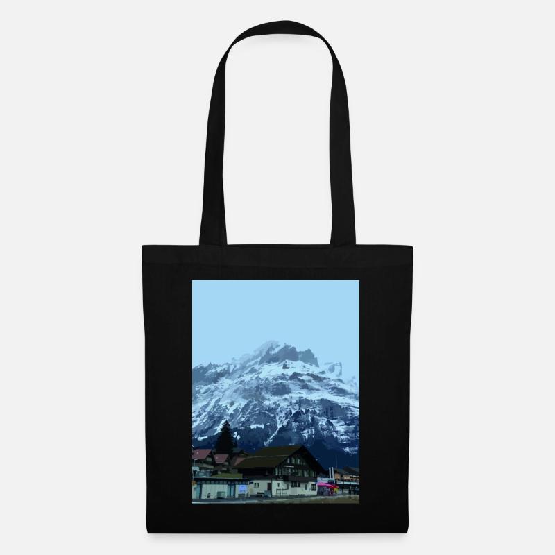 Swiss Mountains - Grindelwald Valley - Stoffbeutel - Schwarz