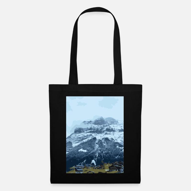 Swiss Mountains - Eiger North Face - Tote Bag - black