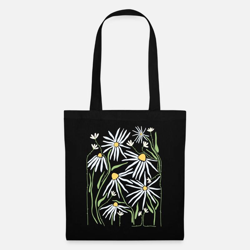 Gänseblümchen - Stoffbeutel - Schwarz